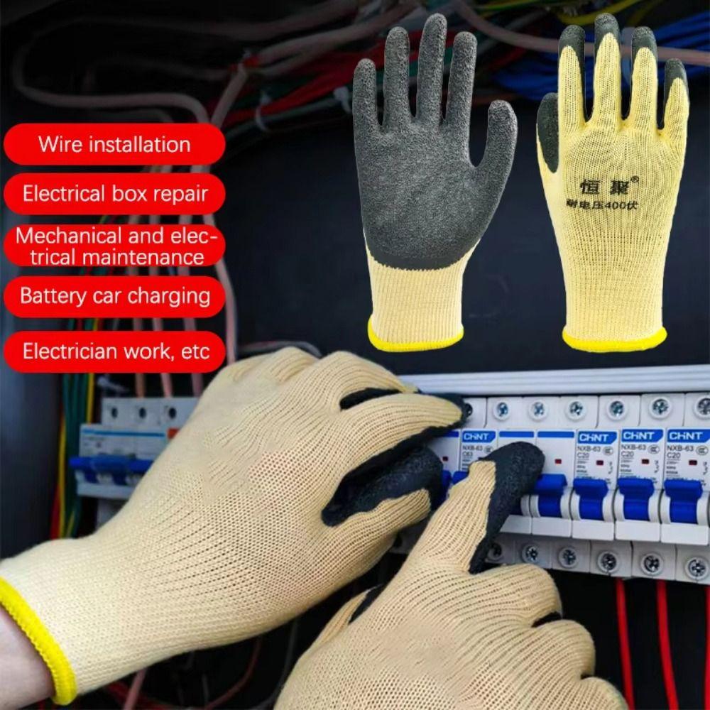 400v Electrician Working Gloves Anti-Electrical Mittens New Rubber Insulating Gloves