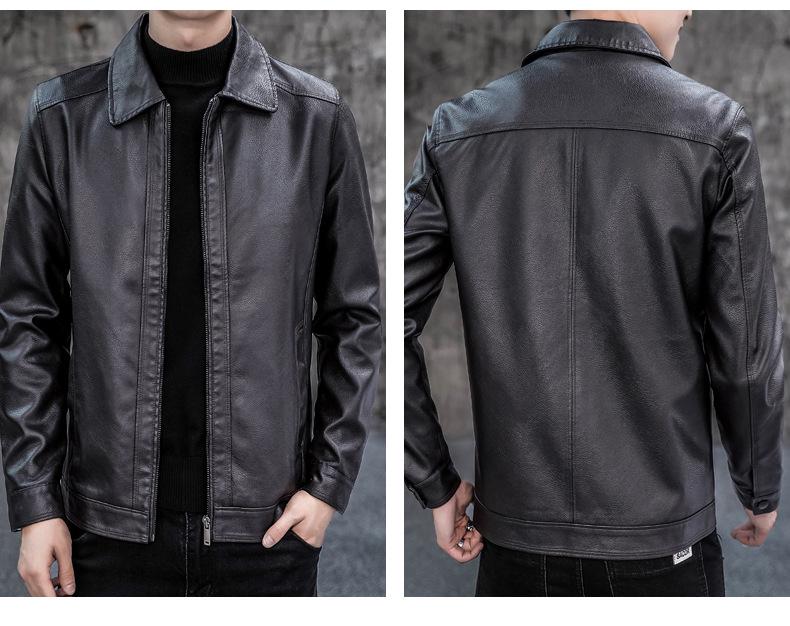 Мужская куртка из ПУ-кожи с воротником-стойкой - Мягкое, универсальное, легкое пальто в стиле business casual для осени и зимы
