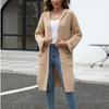Women's Autumn and Winter V-neck Knit Cardigan Loose Solid Color Sweater