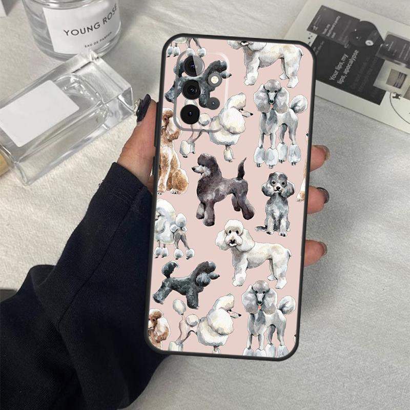 Мультяшный чехол для собаки-пуделя для Samsung Galaxy A06 A16 A26 A36 A56 A53 A32 A52 A33 A13 A55 A35 A15 A14 A34 A54 A17