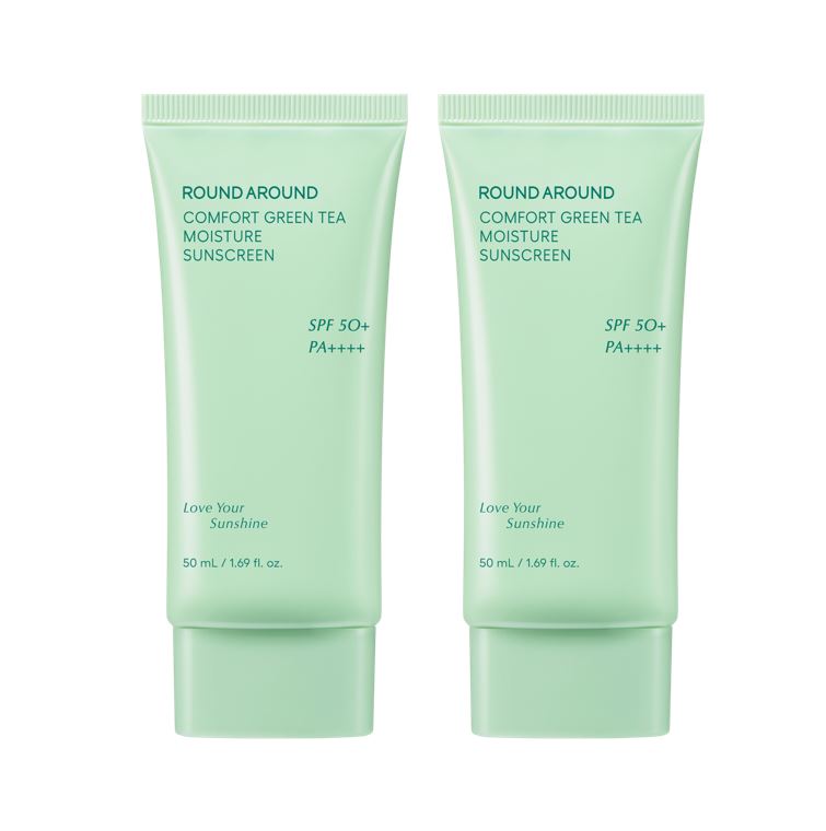 Round Around Comfort Green Tea Moisture Sun Cream 1+1 Special
