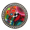 [R1188] - Handmade Ring 'Colombine & Arlequin' Multicoloured Silver - 28 Mm