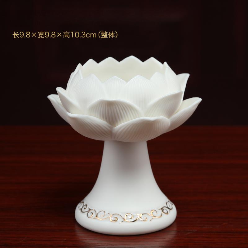 1шт керамический подсвечник в виде лотоса для домашнего использования, основание лампы с буддийским маслом, украшение для дома по фен-шуй