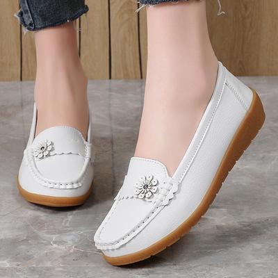 Удобные модные кроссовки, лоферы, дышащая обувь для ходьбы, женская обувь на плоской подошве, мягкая, сшитая вручную, кожаная повседневная летняя обувь