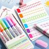3-8 шт. Kawaii красочные маркеры-маркеры Kawaii линии в форме роликового наконечника кривая лайнер ручка для граффити корейские канцелярские принадлежности для офиса