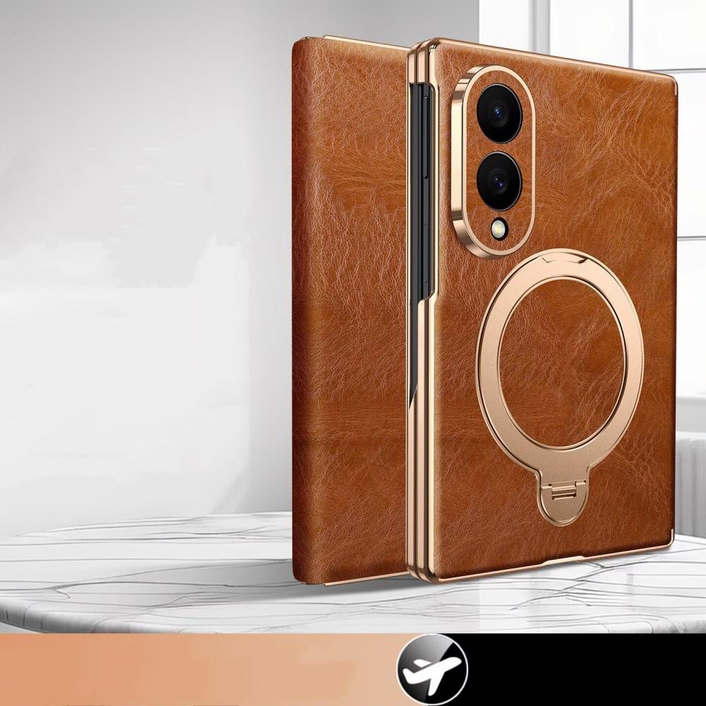 Для Samsung Galaxy Z Fold8 Fold 8 Широкий Ультра Натуральная Кожа Флип-чехол Ретро Масляный Воск Роскошная Коровья Кожа Подставка Чехол для Телефона для Fold8