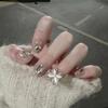Французский стиль, 24 шт., носимые подвески в виде бабочек, сломанные бриллианты, балетные ногти, готовые съемные многоразовые накладки для ногтей
