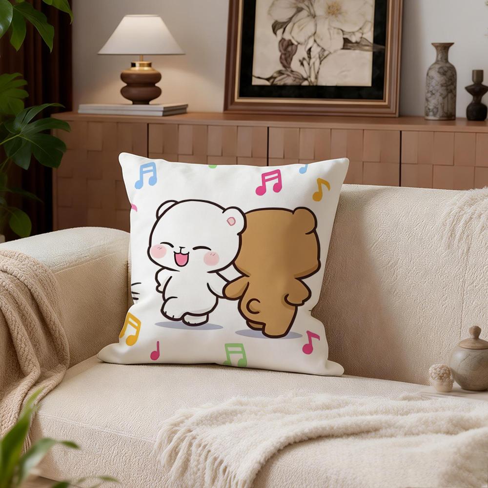 Cute Milkbear Cushion Cover Cushion Cover Set 4Pcs 50x50 45x45 40x40 Pillowcase Decorative Sofa Home Decor