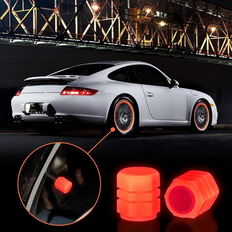 Luminous Wheels Tire Air Cap Cover Fluorescent Night Glowing Tyre Valve Caps Auto Wheel Valve Stem for Car,SUV,Motorcycles,Truck Stem Caps1