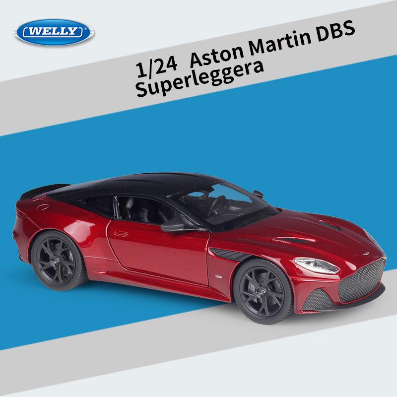 Масштаб 1/24 WELLY Aston Martin DBS Superleggera, модель автомобиля из сплава, литье под давлением, металлические игрушечные транспортные средства, модель автомобиля, коллекция высокой имитации, детские подарки