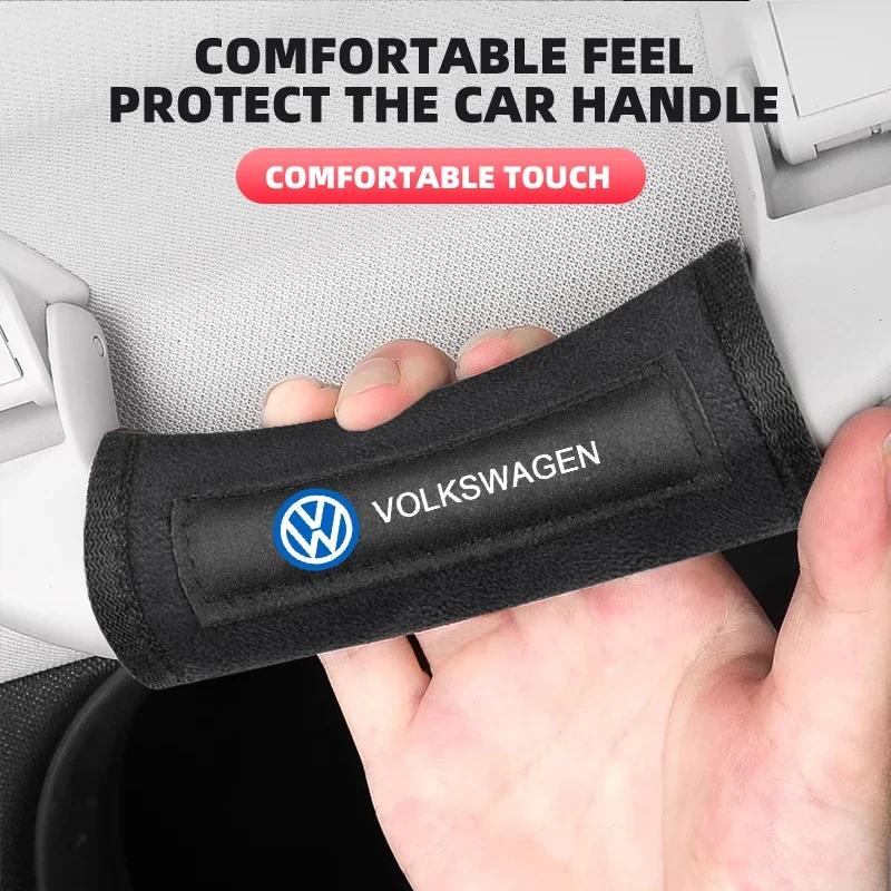For Volkswagen Car Roof Handle Protection Pull Gloves Auto Emblem Accessories For Volkswagen VW GTI Rline R Polo Golf MK8 Passat