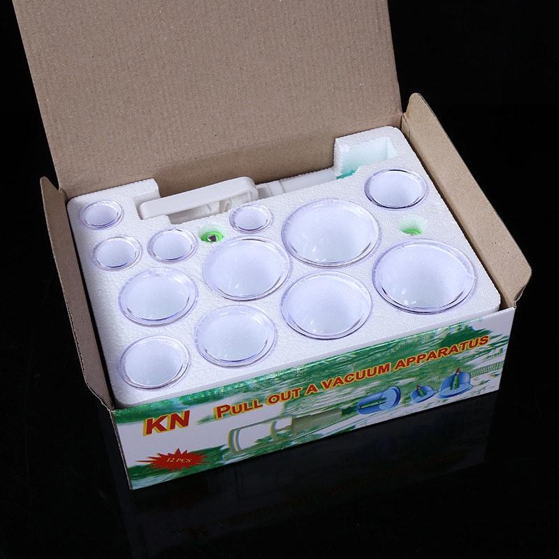 Бытовой набор для баночной терапии, вакуумный насос на присоске, ABS, толстые, 12 банок, баночные массажные чашки, акупунктурный массажер, уход за здоровьем