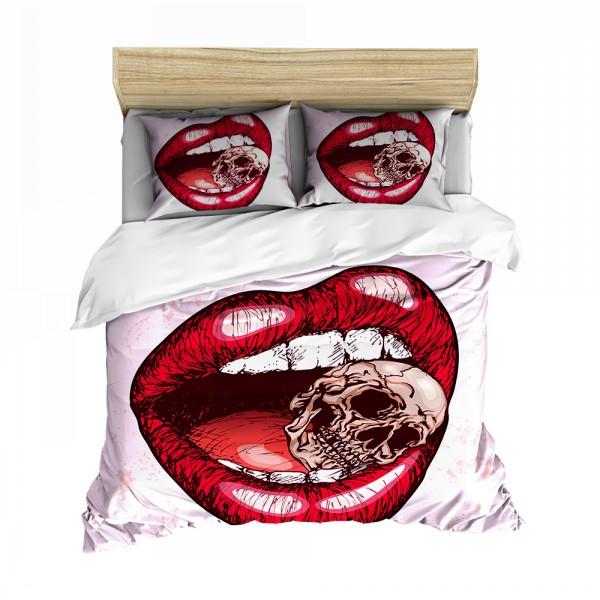 Kiss Sexy Lips King Queen Duvet Cover Red Mouth Bedding Set For Girl Modern Fashion Quilt Cover 2/3pcs Polyester Comforter Cover