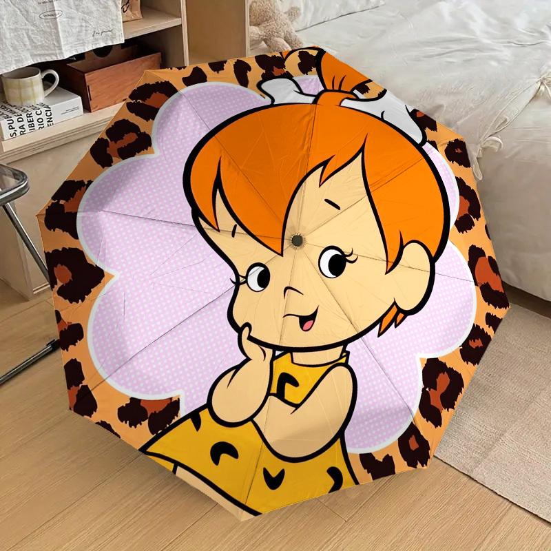 1pc Flintstones, Pebbles Themed High-quality Umbrella,Automatic Opening and Closing Umbrella,Multi-functional Umbrella G0811124