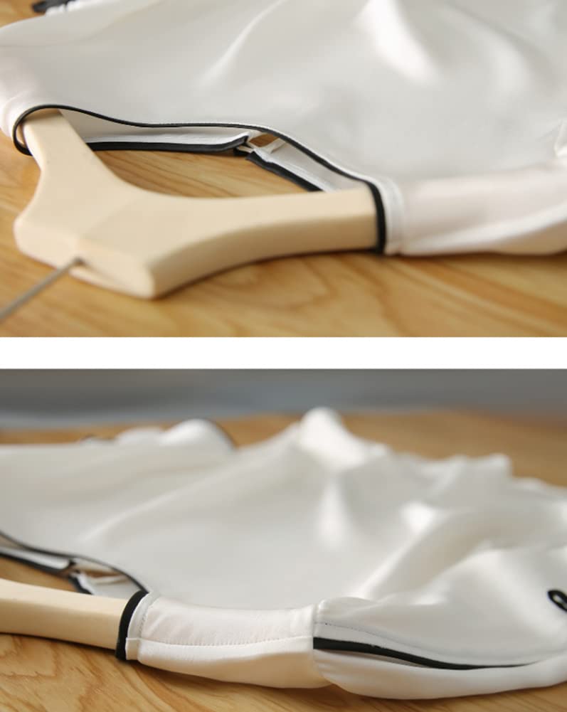 Блузка Летний Топ Короткий Рукав Круглый Вырез Пуловер Шифон Плиссированные Рукава Свободный Крой Стильный Женственный Чистый [Seira] Женская Футболка