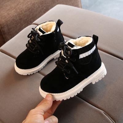 Теплые ботинки Youyou для маленьких девочек и мальчиков, обувь на шнуровке, короткие ботильоны до щиколотки