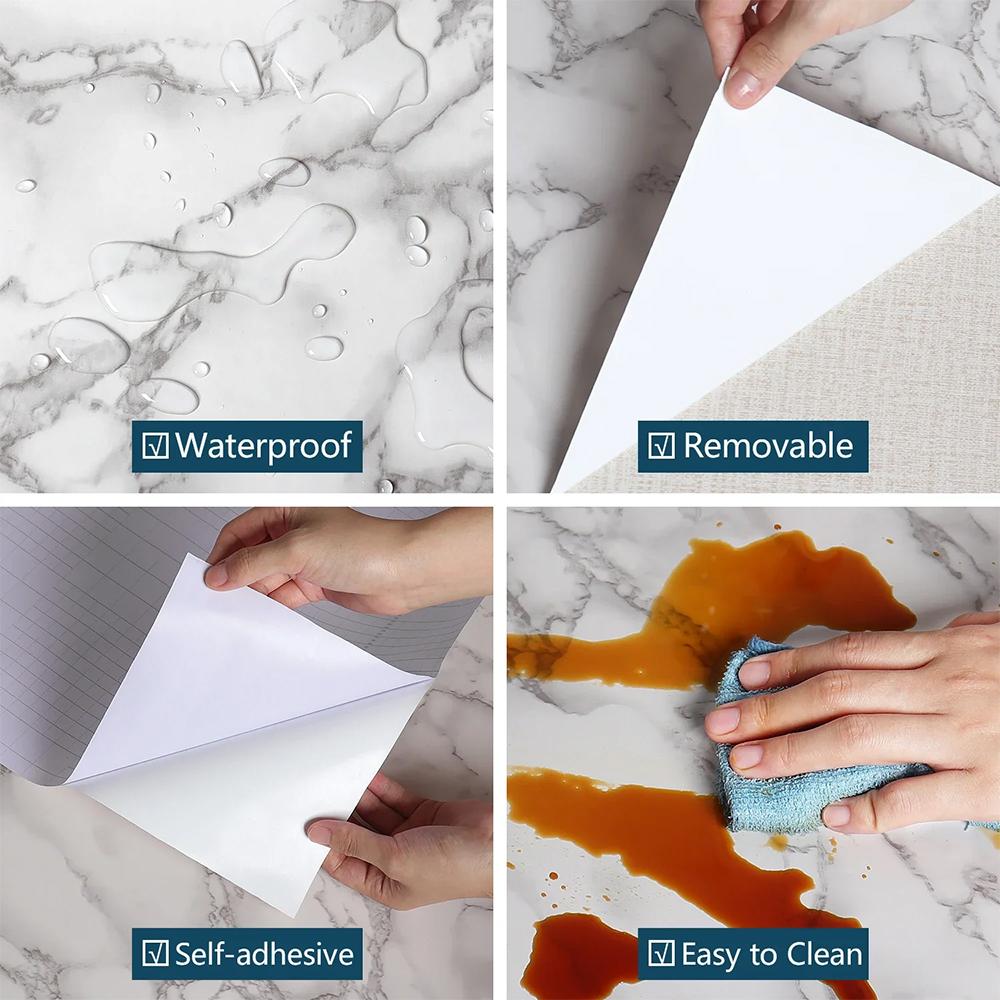 29 Styles Marble Wallpaper Home Decor Films PVC Waterproof Stickers Self-adhesive Doors Cabinet Modern Furnitures Wall Decoration
