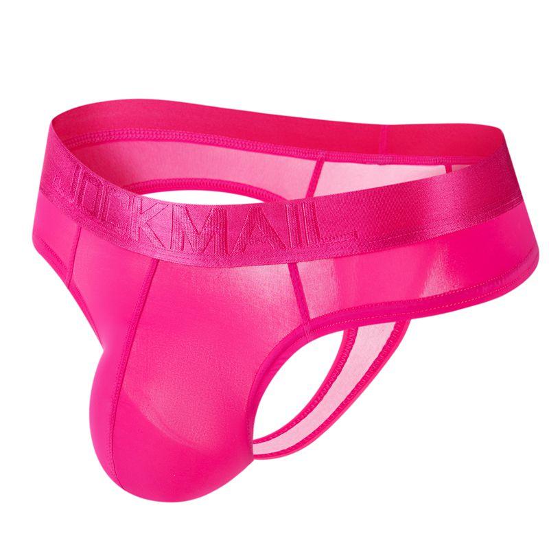 Стринги JOCKMAIL из атласного материала с поясом и низкой талией, модные, дышащие, сексуальные, полупрозрачные, из ледяного шелка, ультратонкие, мужские стринги, нижнее белье