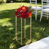 Wedding Flower Stand, 10PCS 60cm Column Flower Stand, Floral Stands with Metal Laminate, Gold Rectangular Floral Display Rack for Wedding, Party,