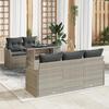 VidaXL 6-piece Garden Sofa Set with Light Grey Cushions, Polyethylene Rattan 3348378
