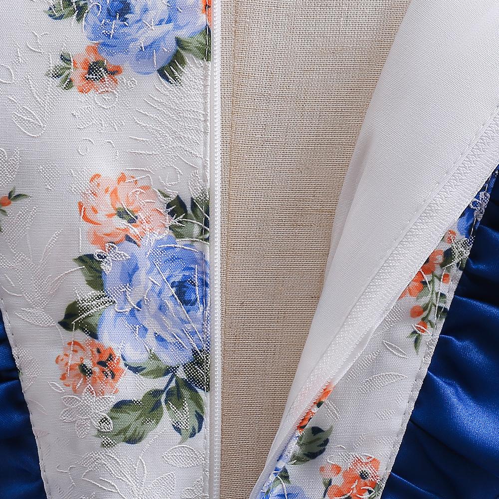 Платье с цветочным узором для девочек от 3 до 10 лет, летнее бальное платье с бантом, одежда, детские платья принцессы, детская нарядная одежда