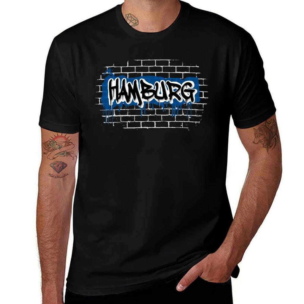 Hamburg graffiti TShirt Relaxed Casual Short Sleeve Tee