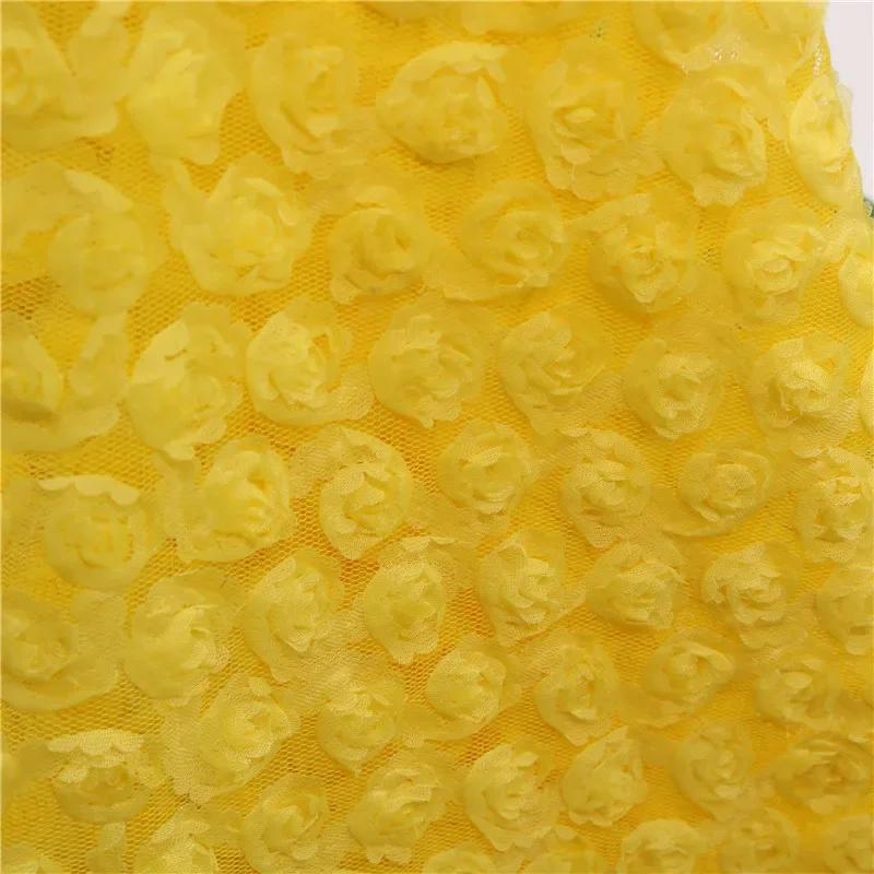 1Yard Three-Dimensional Rose Petal Embroidery Fabric 130cm Width DIY Costume Dress Birthday Party Decrotation Embroidery Fabric