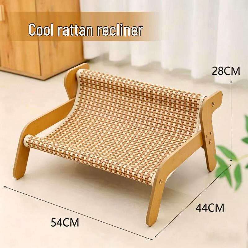 VZZS Rattan Cool Mat Cat Sofa Bed with Scratching Board