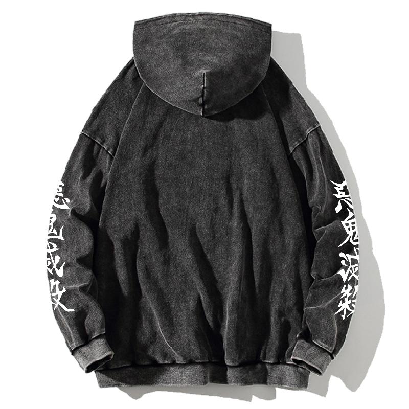 Толстовка Kanroji Mitsuri Аниме Клинок Рассекающий Демонов Свитшот Для Женщин Мужская Одежда Длинный Рукав Уличная Одежда Выстиранный Хлопок Худи Пуловер