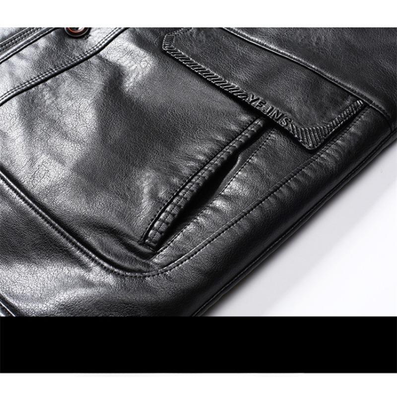 Пуховик из натуральной кожи, мужская куртка из овчины, утолщенное повседневное пальто с лацканами, пальто большого размера