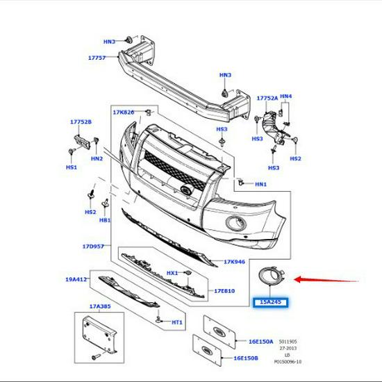 Накладка противотуманной фары для Land Rover Freelander 2 (2006-2014 гг.) LR004164/LR003870
