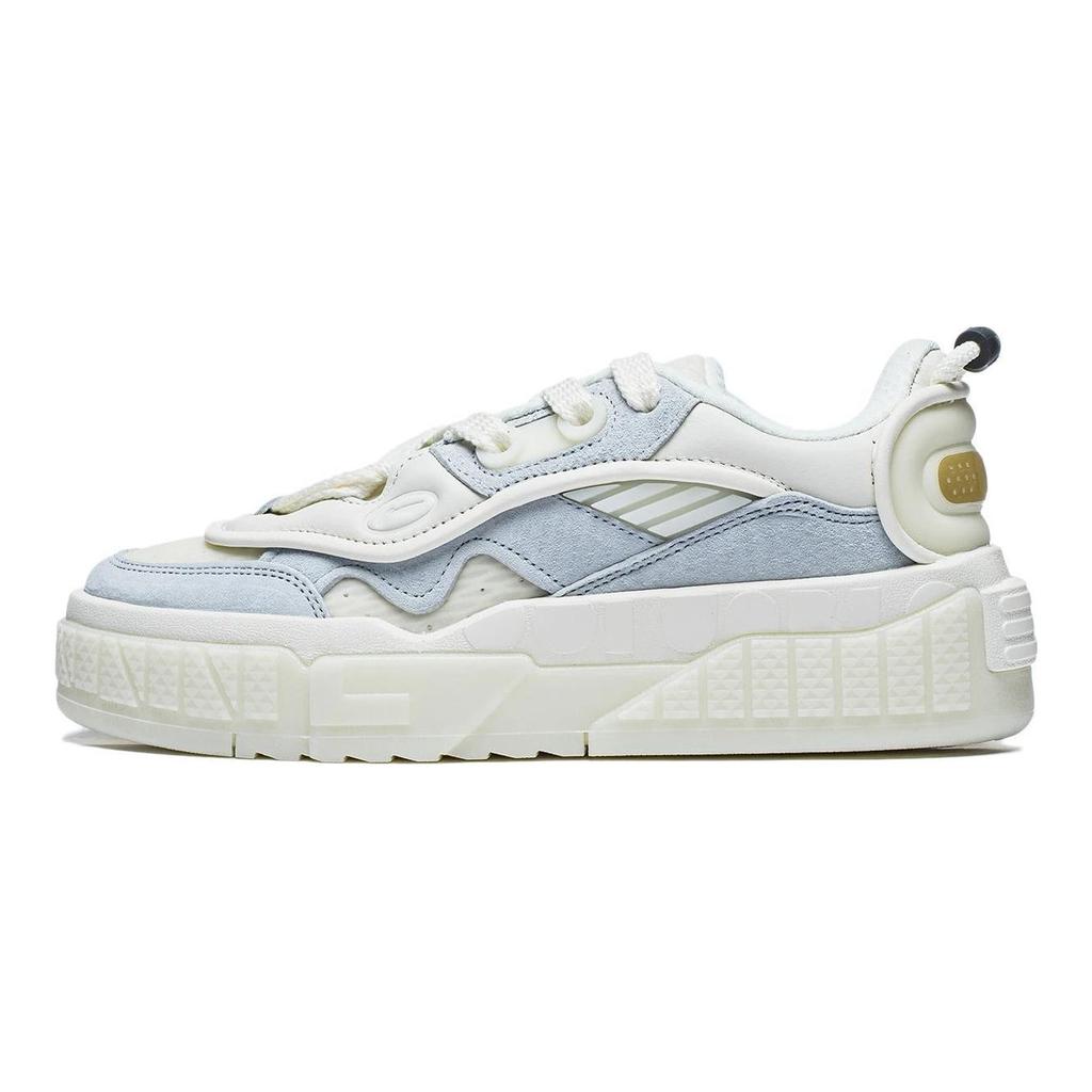 Disney x Li Ning 001 UNBLOCK Нескользящие Износостойкие Низкие Кеды для Скейтбординга Мужские Бело-Синие AGCT091-1