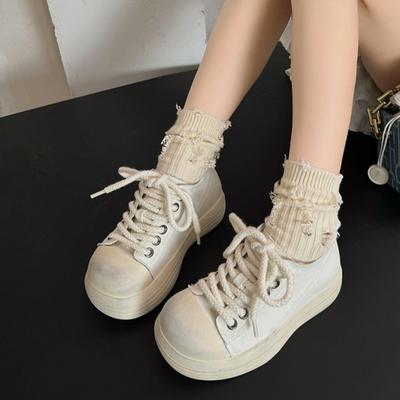 Модная Удобная Холщовая Обувь Низкие Кеды на Плоской Подошве Повседневная Весенне-Осенняя Новая Спортивная Обувь На шнуровке Обувь для Ходьбы для Женщин Кроссовки