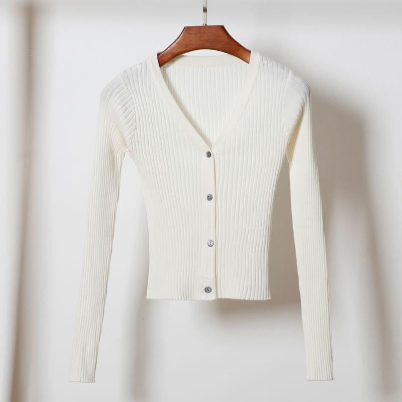 Новые женские кардиганы, свитер 2020, модный тонкий женский вязаный свитер с длинными рукавами и пуговицами, с v-образным вырезом, свитер, пальто, весна-осень