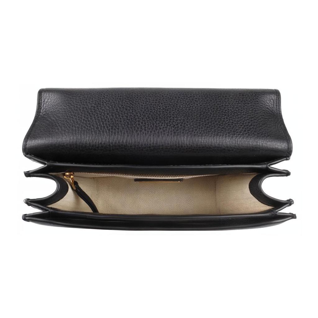 Tory Burch Britten Minimalist Fashion Hollow Double T Logo Flap Adjustable Metal Chain Leather Crossbody Shoulder Bag Women bags Black 140987-001