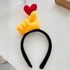 Hand Heart Funny Gesture Headband Plush Cosplay Hair Hoop Cute Plush Hairband  Photo Pros