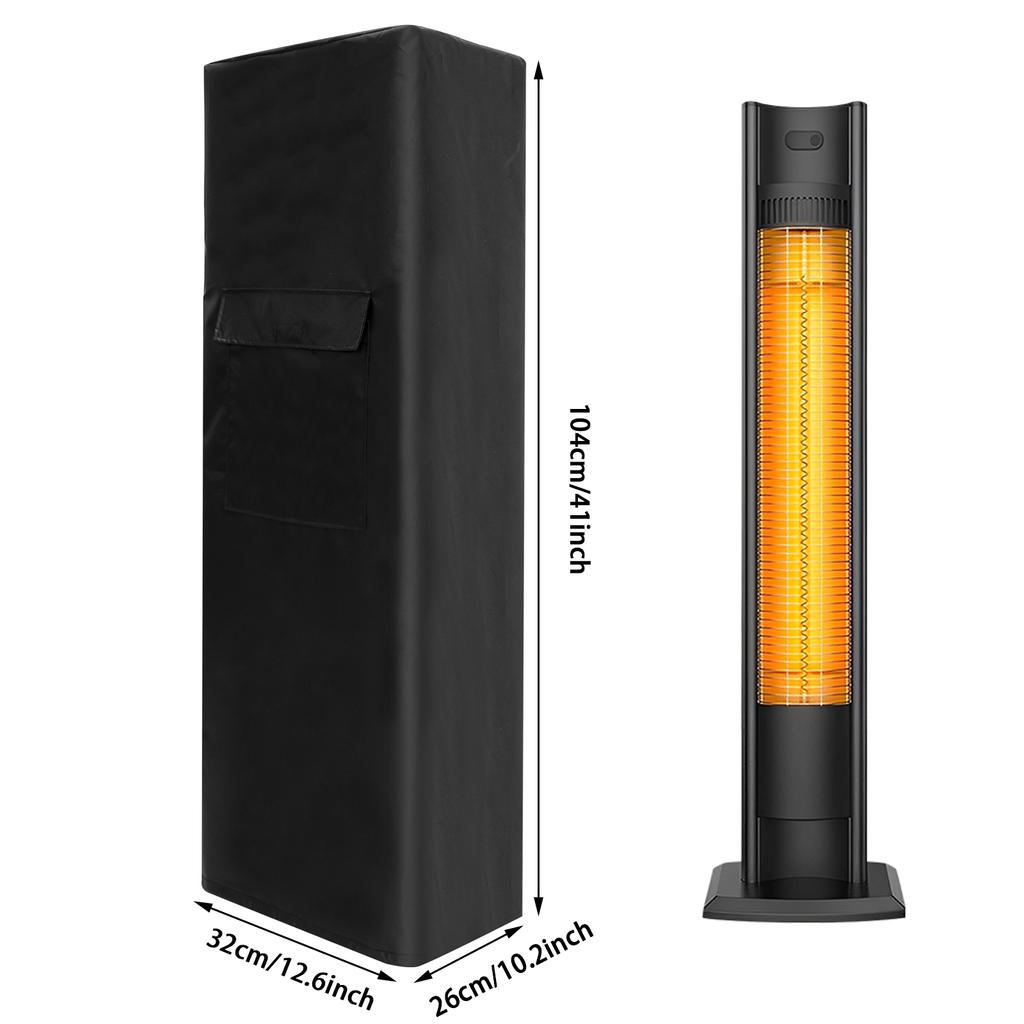 Patio Heater Cover Waterproof Outdoor Heater Cover with Zipper and Drawstring Heavy-Duty Electric Heater Protective Cover
