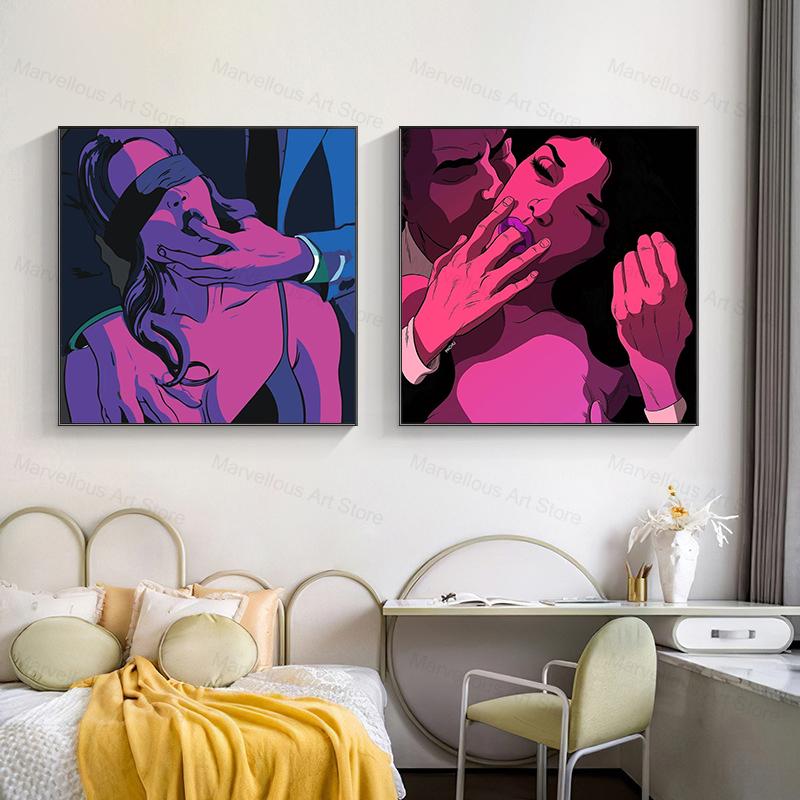 Абстрактные сексуальные романтические любовники, плакаты, печать на холсте, современная настенная живопись, картина для бара, отеля, спальни, украшения дома, Cuadros