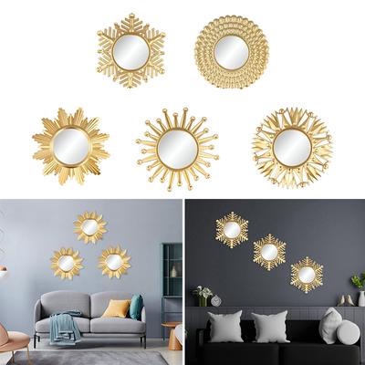 1PC/3PC Nordic Background Living Room Wall Decor Спальня Золотое Подвесное Зеркало Круглое Настенное Зеркало