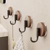 Walnut Wood Door Hook Strong Wall Mounted Single Hook No Drilling Clothes Adhesive Hook
