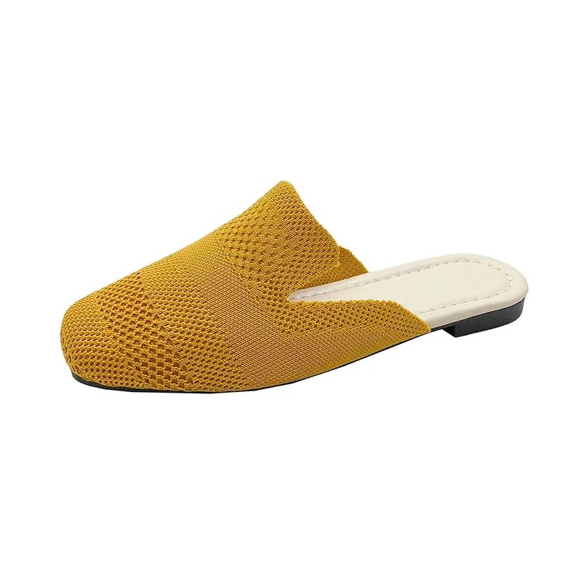 Модные тапочки французской этнической группы, туфли феи для ношения, новинка лета, мягкая подошва, с закрытым носком, плетеные, балетки для женщин, максимальный размер 42