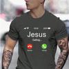 New Summer Men's Fashion T-shirt Creative Phone Call Printed Men's T-shirt Top