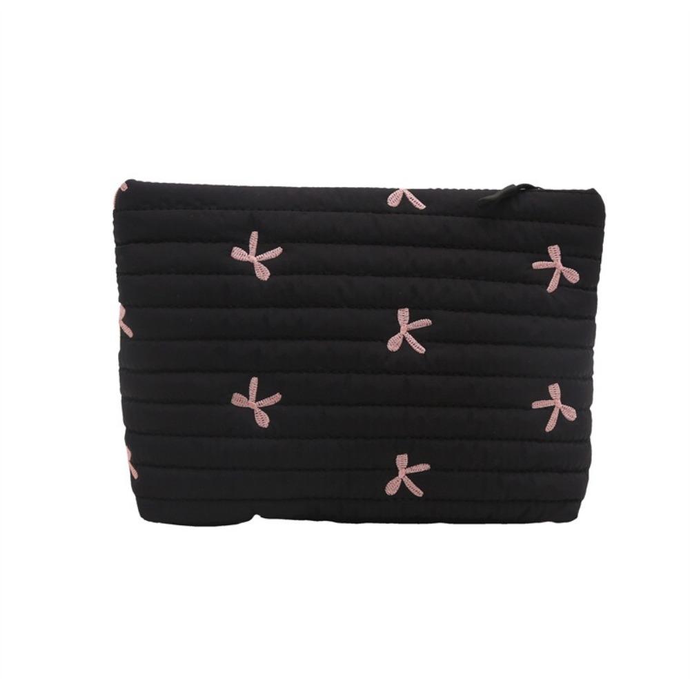 Multi-functional Bow Cosmetic Bag Embroidery Sanitary Napkin Storage Bag Sweet Toiletry Bag Women