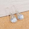 Dendritic Opal Gemstone 925 Sterling Silver Jewelry Statement Earrings 1.64" CE-1-22