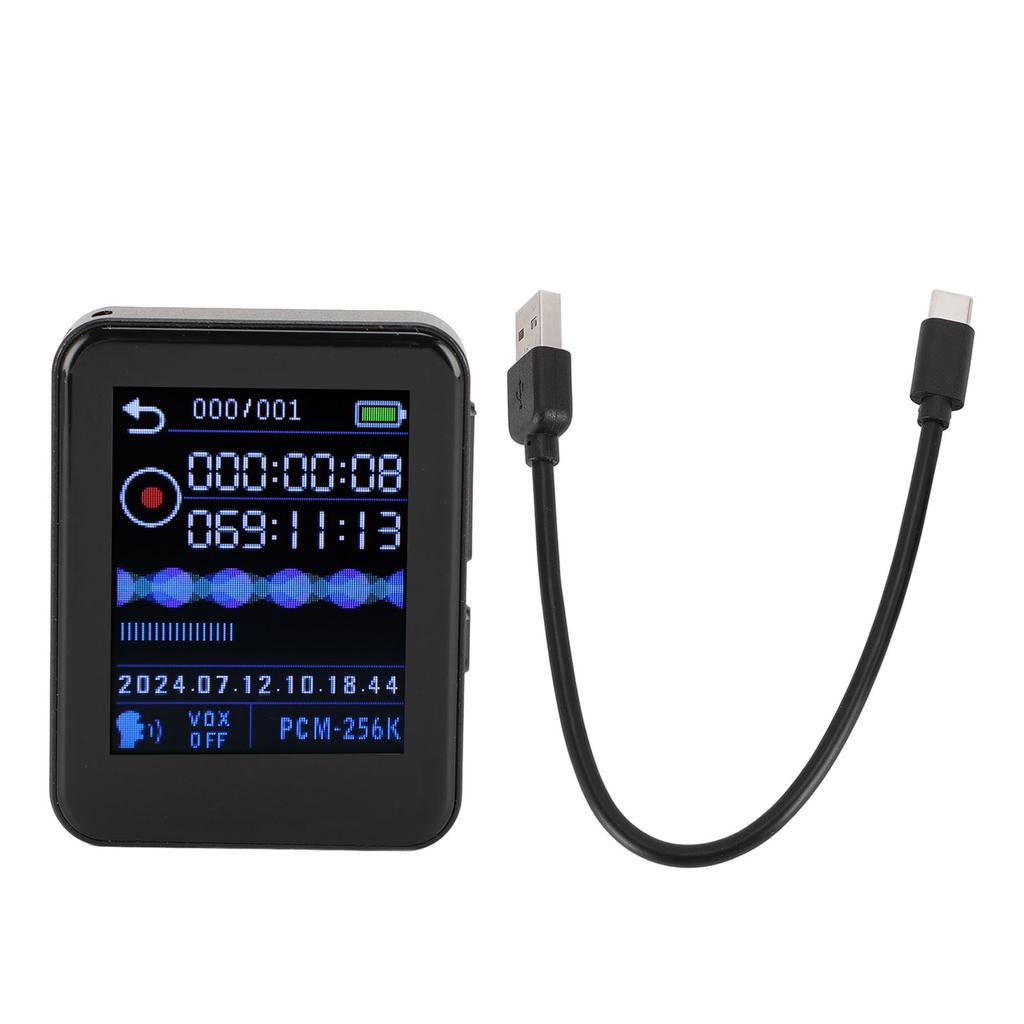 Диктофон с активацией голосом, шумоподавлением, HD, с таймером, MP3-плеер, автоматическое сохранение записи голоса при выключении