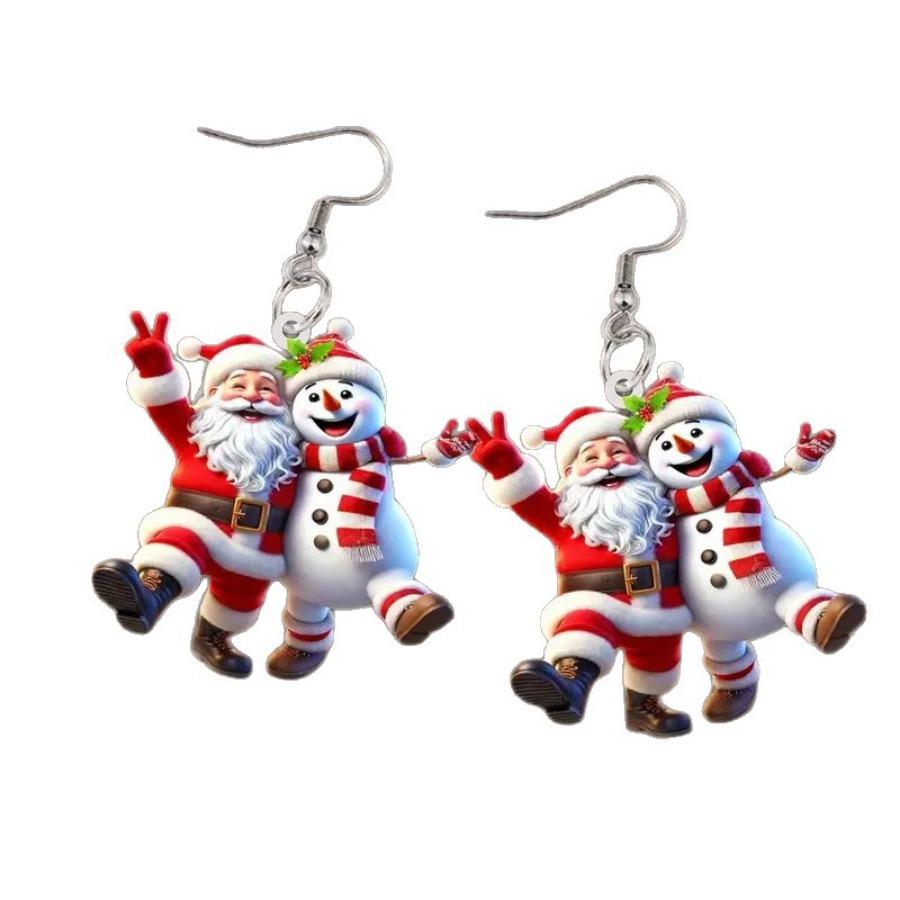 Cross-border hot sale Santa series earrings Fun Christmas Day atmosphere Cartoon Santa earrings