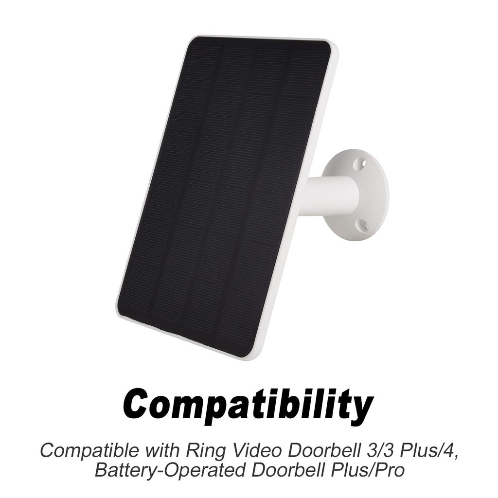 Солнечное зарядное устройство, совместимое с Ring Video Doorbell 3 3 Plus 4, Battery Doorbell Plus Pro, Всепогодная солнечная панель