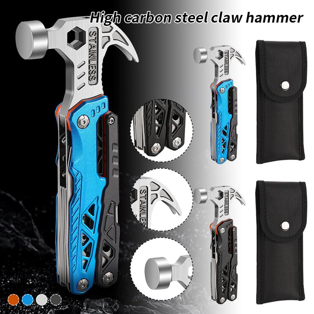 Camping Multi Functional Sheep Horn Hammer Folding Nail Hammer Pliers Tool Hammer