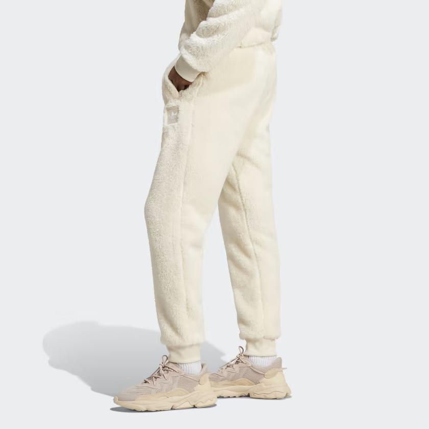adidas Оригинальные джоггеры Essentials+ из пушистого флиса Мужские джоггеры Белые HR2954