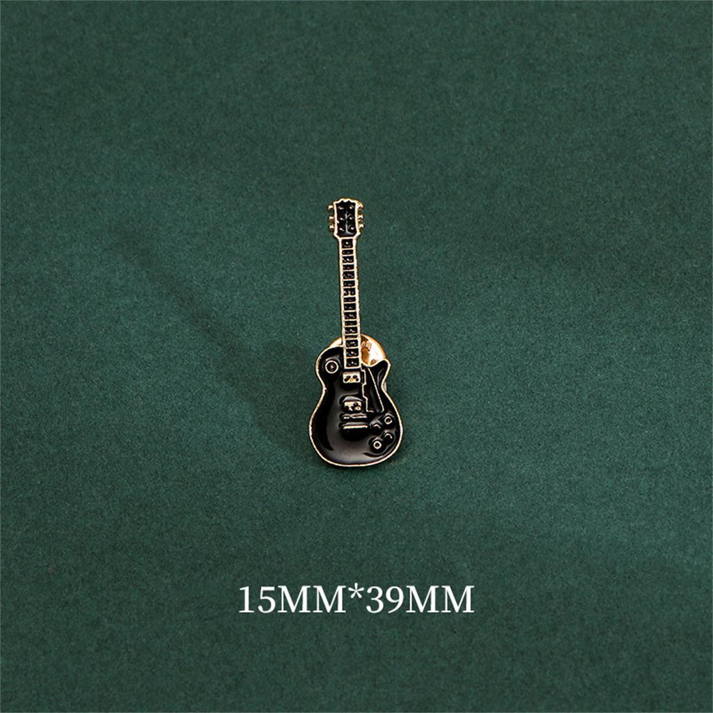 Rinhoo Vintage Imitation Shell Guitar Violin Brooch Pin For Women Luxury Punk Rhinestone Musical Instrument Enamel Badge Jewelry